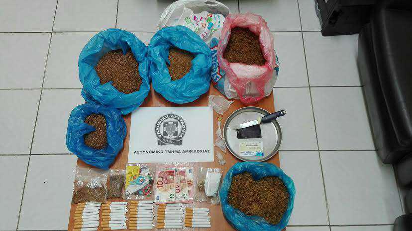 Συνελήφθη 39χρονος φυγόποινος στην Αμφιλοχία για κατοχή ναρκωτικών και λαθραίο καπνό