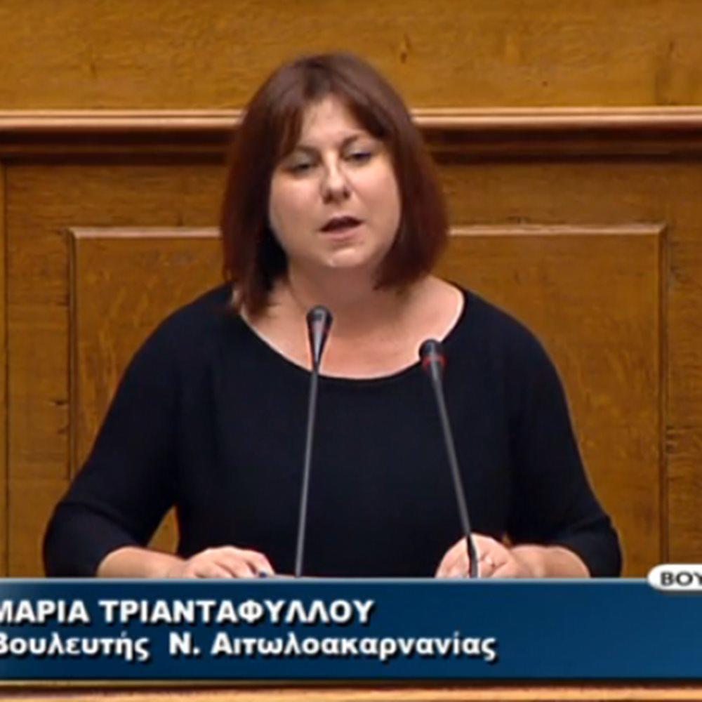 Ομιλία της Μ. Τριανταφύλλου για το νομοσχέδιο του Υπουργείου Εθνικής Άμυνας (video)