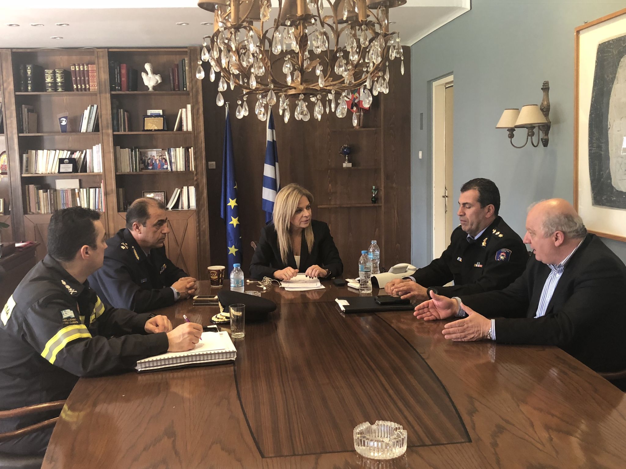 Συνάντηση της  Χ. Σταρακά με τη νέα ηγεσία της Πυροσβεστικής Υπηρεσίας Δυτικής Ελλάδας