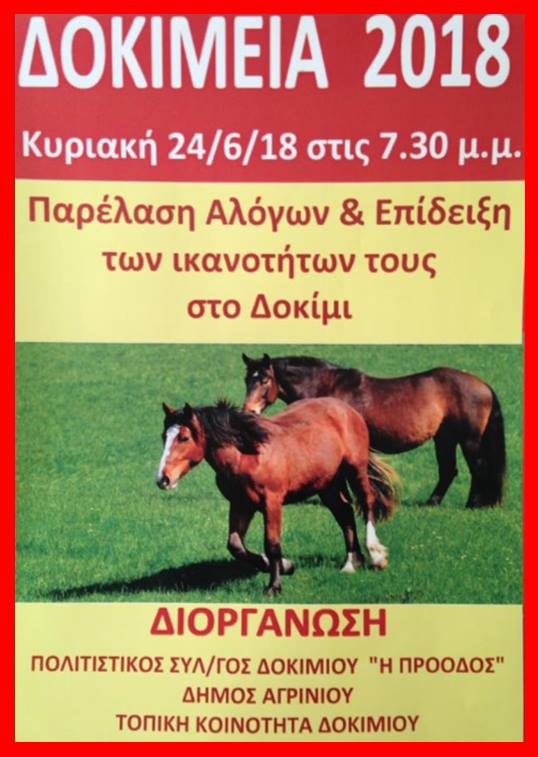 Παρέλαση αλόγων και επίδειξη των ικανοτήτων τους στο Δοκίμι
