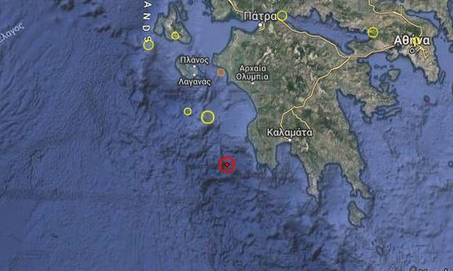 Ισχυρός σεισμός στη Μεθώνη – Αισθητός και στην Αιτωλοακαρνανία