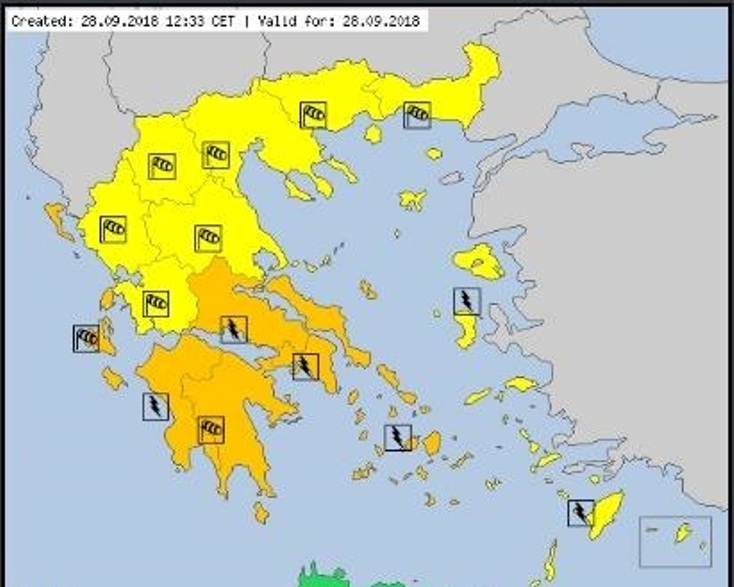 Σε εξέλιξη τα επικίνδυνα καιρικά φαινόμενα