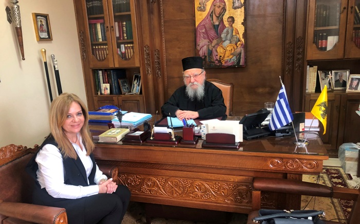 Συνάντηση με τον Μητροπολίτη Αιτωλίας και Ακαρνανίας Κοσμά είχε η Χριστίνα Σταρακά