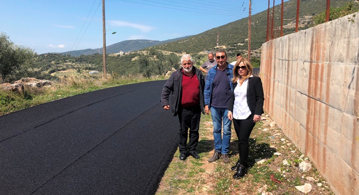 Επίσκεψη της Χρ. Σταρακά στα έργα αποκατάστασης του οδικού δικτύου