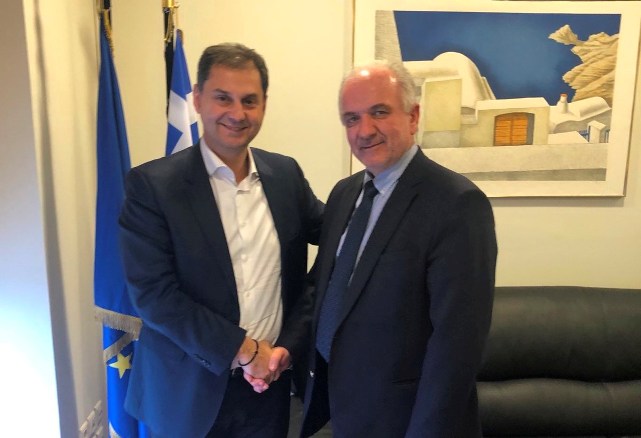 Συνάντηση του Δημάρχου Μεσολογγίου Κώστα Λύρου με τον Υπουργό Τουρισμού Χάρη Θεοχάρη