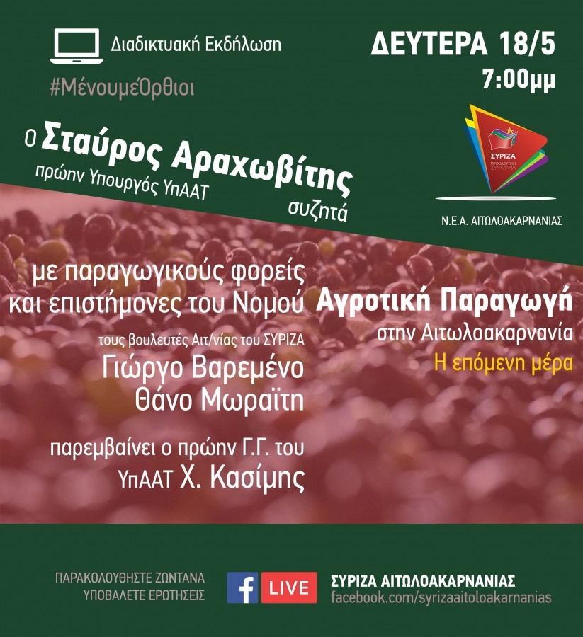 Ο ΣΥΡΙΖΑ Αιτ/νίας για την επανεκκίνηση του αθλητισμού στο Αγρίνιο