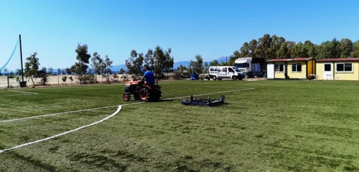 Ολοκληρώθηκε η συντήρηση του συνθετικού χλοοτάπητα του γηπέδου Παλαίρου.