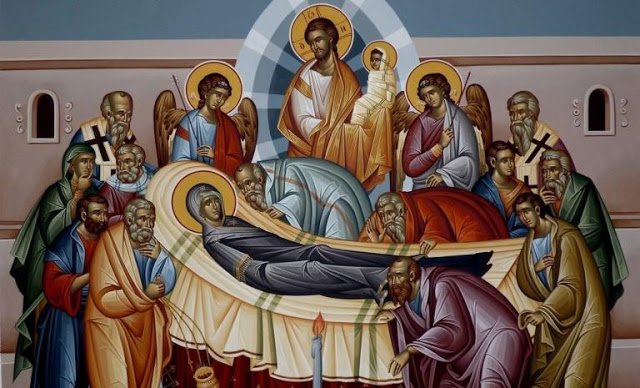 Λατρευτικές εκδηλώσεις επί τη εορτή της Κοιμήσεως και της Μεταστάσεως της Παναγίας στον Ι.Ν Αγίας Τριάδας.