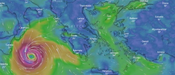 Δείτε live την πορεία του μεσογειακού κυκλώνα