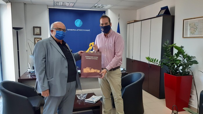 Στον Περιφερειάρχη Ν. Φαρμάκη ο νέος Πρύτανης του Πανεπιστημίου Πατρών Χ. Μπούρας