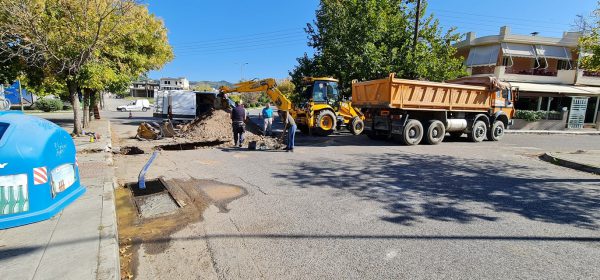 Άγιος Κωνσταντίνος: Σε εξέλιξη οι εργασίες της ΔΕΥΑ Αγρινίου στην Εθνικής Αντιστάσεως
