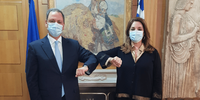 Συνάντηση Σπήλιου Λιβανού με την πρόεδρο του ΕΟΤ Άντζελα Γκερέκου