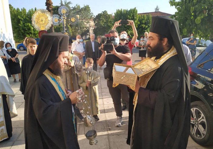 Υποδοχή αποτμήματος Ιερών Λειψάνων του Αγίου Ανδρέου του εν Χαλκιοπούλοις Βάλτου στον Ι.Ν Αγίας Τριάδος