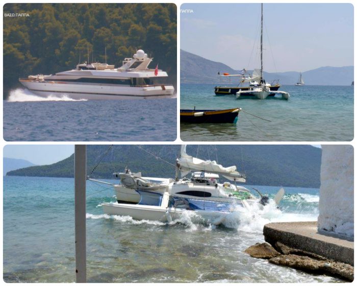50μετρη θαλαμηγός αναστάτωσε το παραλιακό μέτωπο του Μύτικα