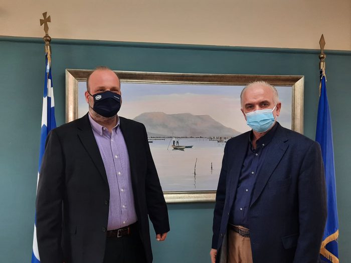 Συνάντηση του Δημάρχου Μεσολογγίου, Κώστα Λύρου με τον διοικητή του ΟΑΕΔ Σπύρο Πρωτοψάλτη