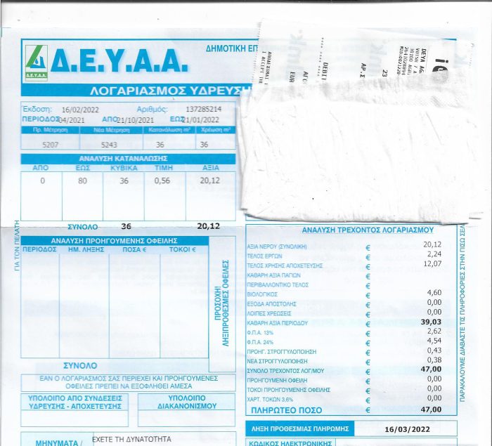 Ο Δήμος Αγρινίου αύξησε το τέλος αποχέτευσης από το 23% επί της αξίας του νερού στο 60%-Παρέμβαση Τραπεζιώτη