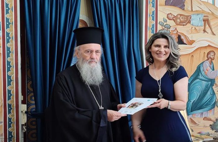 Συνάντηση του Μητροπολίτη Ναυπάκτου Ιερόθεου με την Χρυσούλα Τασολάμπρου για το «1ο Φεστιβάλ Θρησκευτικής Μουσικής
