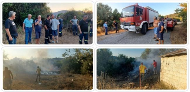 Πυρκαγιά  έξω από τoν Πρόδρομο Ξηρομέρου προς Αγράμπελο