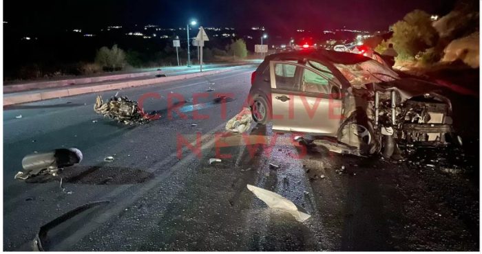 Τρομακτική σύγκρουση μηχανής με αυτοκίνητο – Νεκρός ο οδηγός της μοτοσυκλέτας