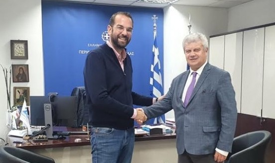 Συνάντηση Ν. Φαρμάκη με το νέο Πρόεδρο του ΕΑΠ, καθηγητή Ι. Καλαβρουζιώτη