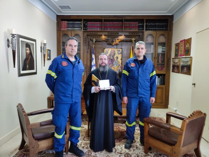 Εθιμοτυπική επίσκεψη των Διοικητών ΔΙ.Π.Υ.Ν. Αιτωλοακαρνανίας και Π.Υ. Μεσολογγίου στον Μητροπολίτη