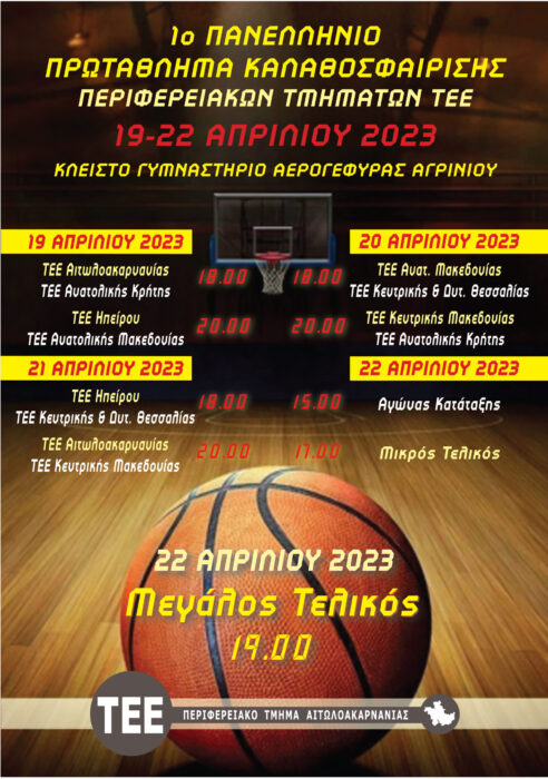 1ο Πανελλήνιο Πρωτάθλημα Μπάσκετ Περιφερειακών Τμημάτων Τ.Ε.Ε. στο Αγρίνιο
