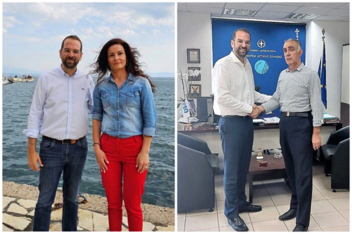 Νικολέτα Κιρκινέζου και ο Κωνσταντίνος Ντούπης με τον Νεκτάριο Φαρμάκη