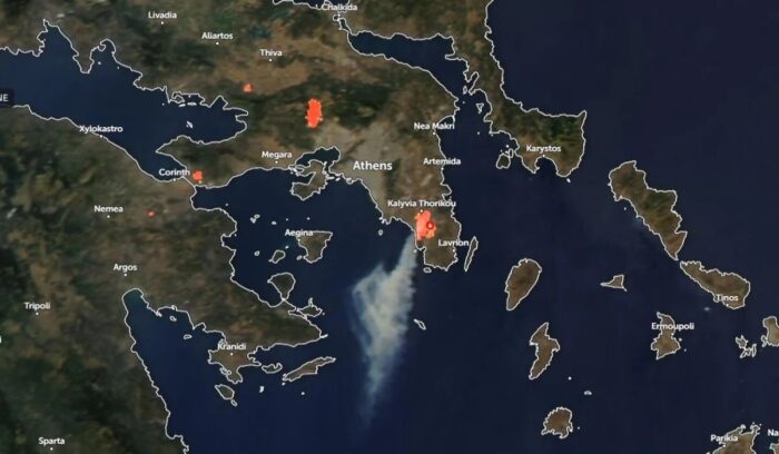 Live χάρτης με τις φωτιές σε όλα τα μέτωπα