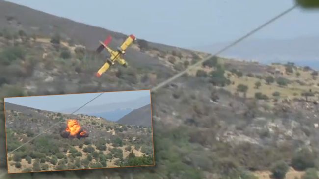 Έπεσε Canadair στη διάρκεια πυρόσβεσης στην Κάρυστο (video)