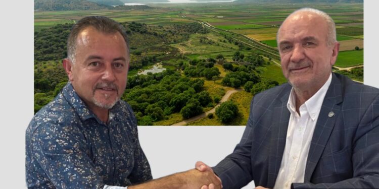 Και ο πρόεδρος του ΤΟΕΒ Λεσινίου Π. Γκάτσης με Κώστα Λύρο