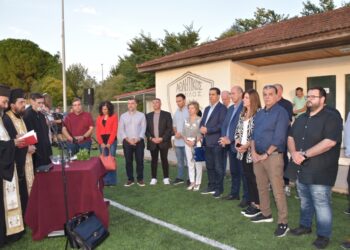 Εγκαινίασε το γήπεδο ποδοσφαίρου στον Άγιο Ιωάννη Ρηγανά Αγρινίου