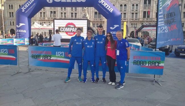 Ο Αγρινιώτης Νίκος Σταμούλης με την εθνική ομάδα στα 10χμ στο πανευρωπαϊκό meeting U23 Corsa de castelli στην Ιταλία