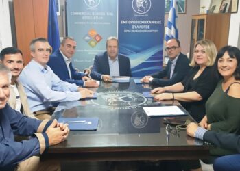 Με τον πρόεδρο της ΕΣΕΕ, Γιώργο Καρανίκα είχε συνάντηση η διοίκηση του Εμποροβιομηχανικού Συλλόγου Μεσολογγίου