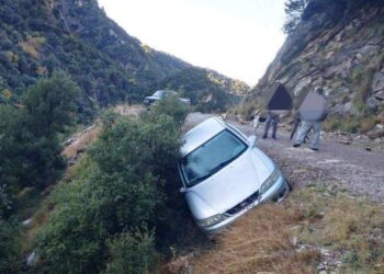 Εκτροπή οχήματος στο δρόμο Αμπέλια- Άγιος Θεόδωρος Θέρμου