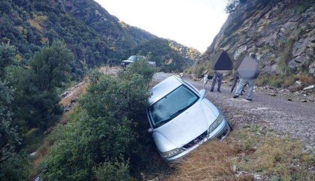 Εκτροπή οχήματος στο δρόμο Αμπέλια- Άγιος Θεόδωρος Θέρμου