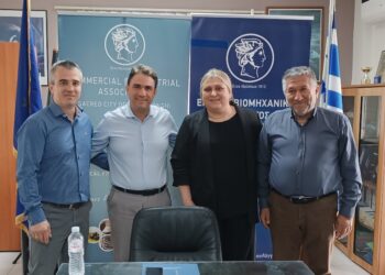 Συνάντηση με τον υποψήφιο ευρωβουλευτή ΠΑΣΟΚ, Κώστα Τσουκαλά είχε η διοίκηση του Εμποροβιομηχανικού Συλλόγου Μεσολογγίου