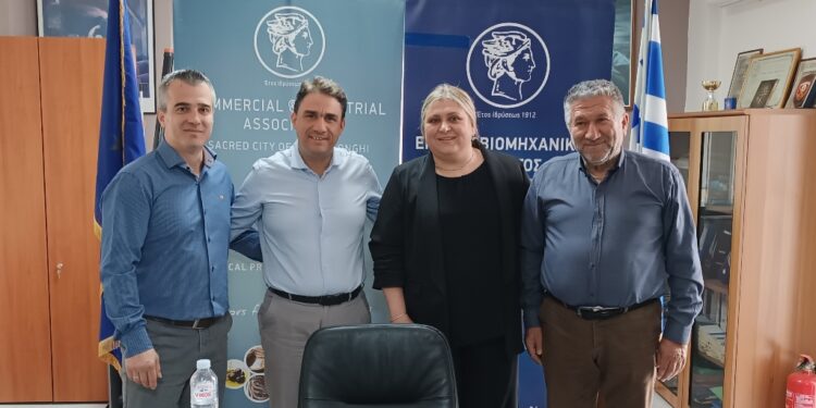 Συνάντηση με τον υποψήφιο ευρωβουλευτή ΠΑΣΟΚ, Κώστα Τσουκαλά είχε η διοίκηση του Εμποροβιομηχανικού Συλλόγου Μεσολογγίου