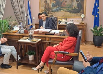 Συνάντηση Γιώργου Παπαναστασίου με τον Νίκο Στέφο, υποψήφιο Ευρωβουλευτή της ΝΔ