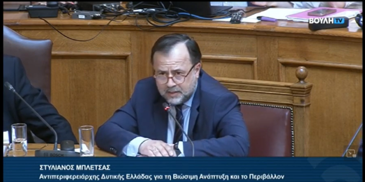 Ο Αντιπεριφερειάρχης Βιώσιμης Ανάπτυξης, Στ Μπλέτσας στην Ειδική Μόνιμη Επιτροπή Περιβάλλοντος της Βουλής, για τις περιοχές Natura 2000