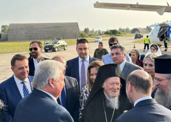 Υποδοχή στο αεροδρόμιο του Ακτίου του Οικουμενικού Πατριάρχη κ.κ. Βαρθολομαίου