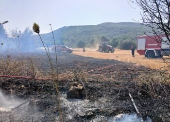 Φωτιά σε αγροτοδασική έκταση στην περιοχή Μαχαιράς Αιτωλοακαρνανίας (ΦΩΤΟ)