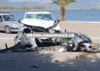 Σοβαρό τροχαίο ατύχημα στο Λιμάνι Μεσολογγίου (video)