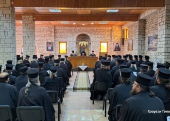 Στο Ιερό Ησυχαστήριο Αγίων Κυπριανού και Ιουστίνης στο Παναιτώλιο  η μηνιαία Γενική Σύναξη των Κληρικών της Μητροπόλεως Αιτωλίας και Ακαρνανίας