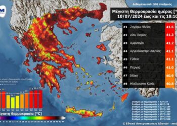  Ξεπέρασε η θερμοκρασία τους 41 βαθμούς σε Αγγελόκαστρο και Αμφιλοχία