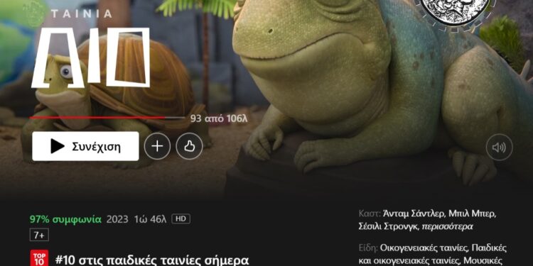 Προβολή παιδικής ταινίας στο Πνευματικό Κέντρο Μύτικα