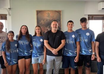 Υποδοχή των αθλητών Κανόε-Καγιάκ που συμμετέχουν στους αγώνες OlympicHopes από τον Δήμαρχο  Μεσολογγίου