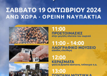 Γιορτή Κάστανου & Τσίπουρου στην Άνω Χώρα Ναυπακτίας