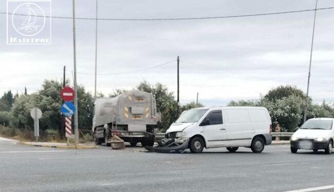Αμφιλοχία: Σύγκρουση Βυτιοφόρου και Ι.Χ.Φ. στη διασταύρωση Μπούκας