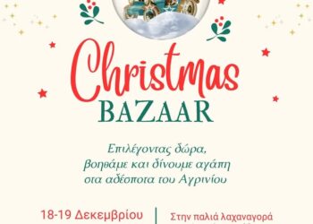 Χριστουγεννιάτικο BAZAAR από την φιλοζωική Αγρινίου