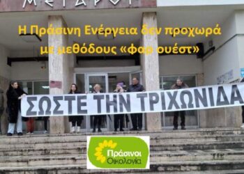 ΠΡΑΣΙΝΟΙ -Οικολογία: Απαράδεκτες οι συλλήψεις Δημοτικών Συμβούλων για την Τριχωνίδα